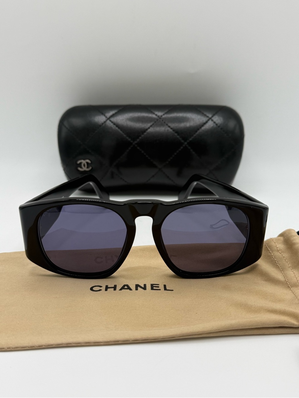 Chanel Interlocking CC Logo Square Sunglasses